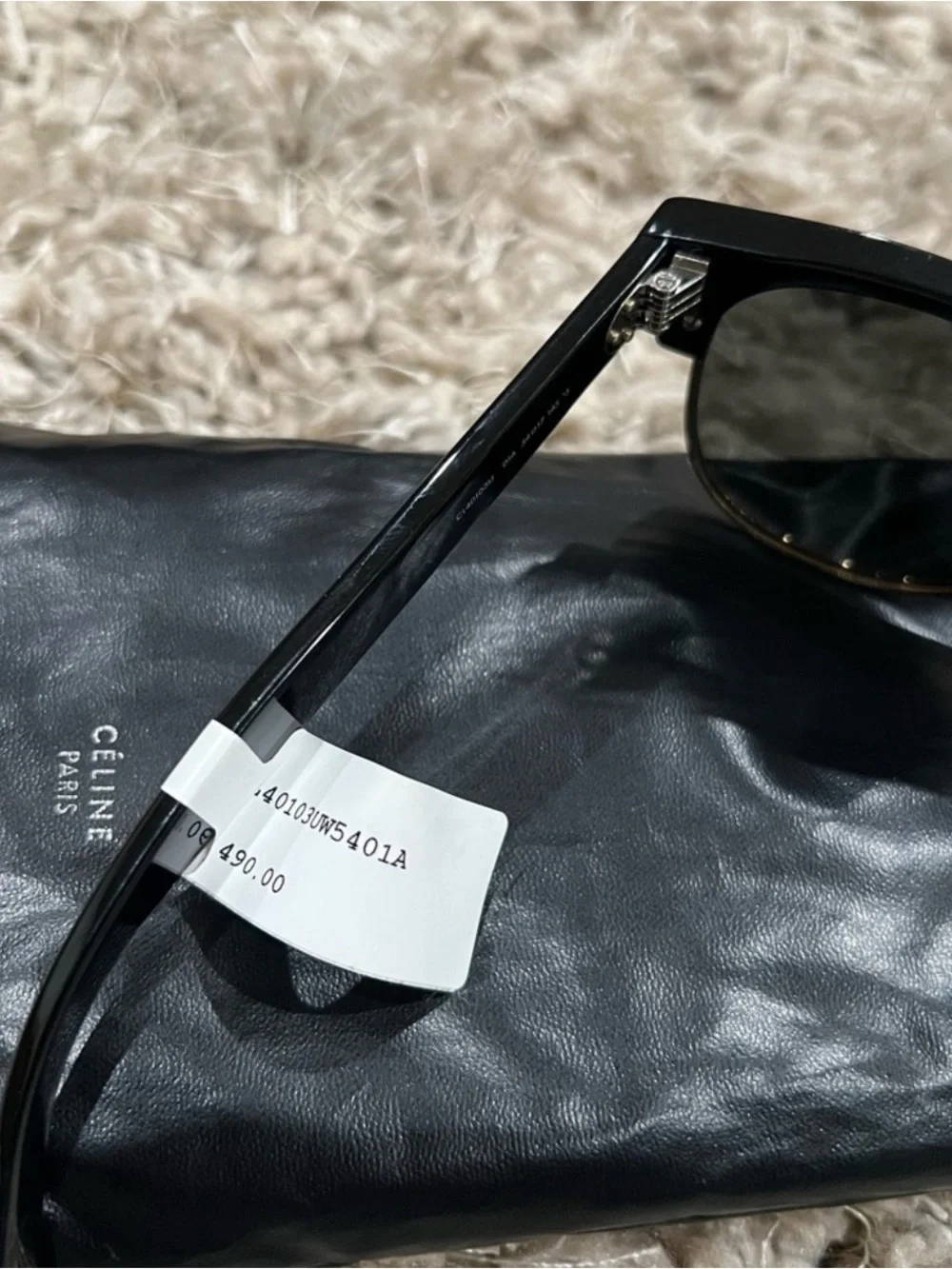 Celine Black Sunglasses with Gold Accents